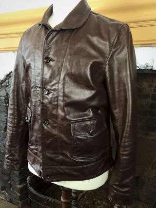 LVC Levis Vintage Clothing Menlo Cossack Leather Jacket Sz M Albert Einstein 40 2
