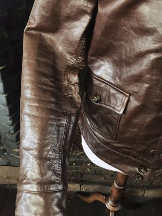 LVC Levis Vintage Clothing Menlo Cossack Leather Jacket Sz M Albert Einstein 40 5