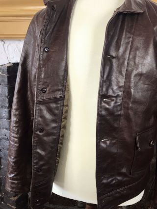 LVC Levis Vintage Clothing Menlo Cossack Leather Jacket Sz M Albert Einstein 40 8