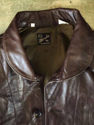 LVC Levis Vintage Clothing Menlo Cossack Leather Jacket Sz M Albert Einstein 40 9