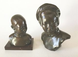 Signed DC French Indochina BRONZE Bust of a Vietnamese Girl DUCAM Sculpture Vtg 11
