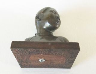 Signed DC French Indochina BRONZE Bust of a Vietnamese Girl DUCAM Sculpture Vtg 6