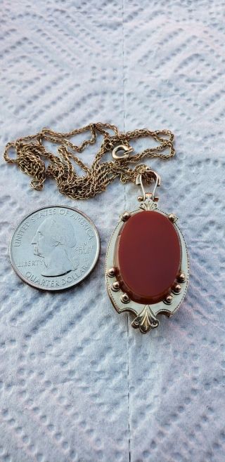 Antique Double Sided Locket Hand Set In 14k Gold