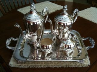 Eaton Guaranteed Silverplate 5 - Piece Coffee/tea Service Set 1800s Heavy Lifetime