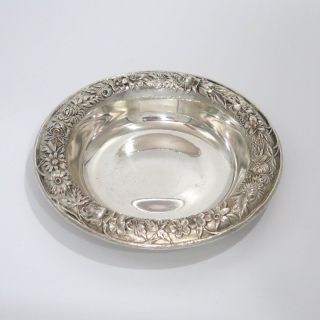 6.  25 In Sterling Silver S.  Kirk & Son Antique Floral Repousse Rim Serving Plate