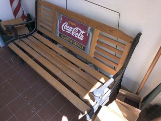 Vintage Cast Iron Coca - Cola Fountain Service Bench