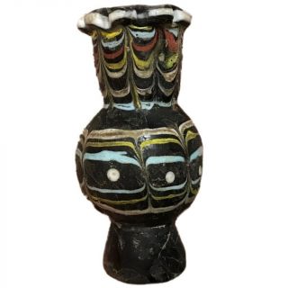 Very Rare Phoenician Mosaic Decorative Glass Bottle 300 Bc (1)