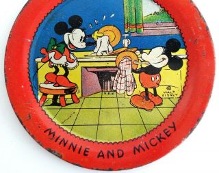 Disney Mickey Mouse Vintage 1930 ' s Tin Litho Plate & Hansel & Gretel Ohio Art 3