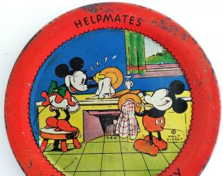 Disney Mickey Mouse Vintage 1930 ' s Tin Litho Plate & Hansel & Gretel Ohio Art 4