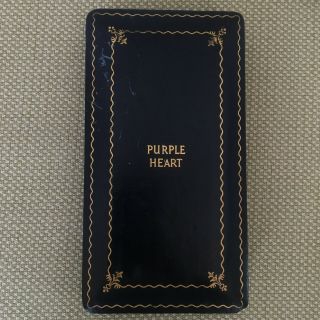Ww2 Us Purple Heart Medal Coffin Case Box (no Medal)