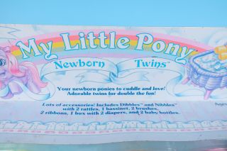 NRFB Vintage My Little Pony DIBBLES & NIBBLES NEWBORN TWINS G1 Baby 2