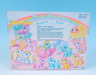 NRFB Vintage My Little Pony DIBBLES & NIBBLES NEWBORN TWINS G1 Baby 7
