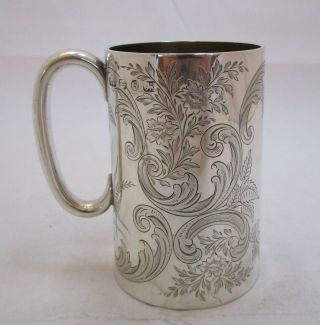 Antique Victorian Sterling Silver Christening Mug,  Elkington,  1892,  183g