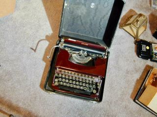 Antique 1935 Smith Corona Maroon Silent (red) Model Vintage