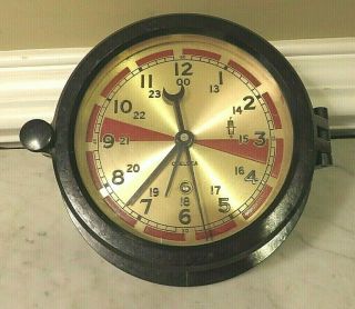 Vintage Chelsea Radio Room Ships Clock Serial 633438 1950 - 1954 With Key 6 " Dial