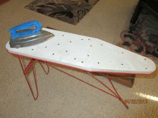 Vintage Child ' s Ironing Board and Iron 2