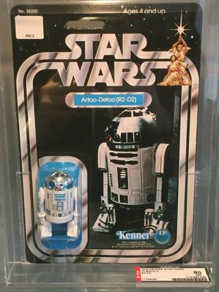 Vintage Star Wars R2 - D2 Moc 12c Afa 80 Bright White And