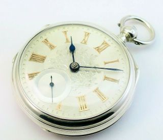 C1892,  Finest Antique 19thc Victorian Solid Silver And Gold Fusee Pocket Watch