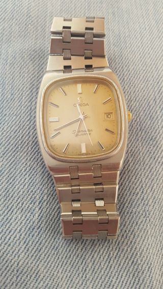 Omega Seamaster Vintage 1342 Quartz Chrome Watch Wristwatch