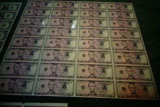 UNCUT SHEETS - SET 3 OF $1 x32 $2 x32 $5 x32 Real Currency Note/Rare Money GIFT 2