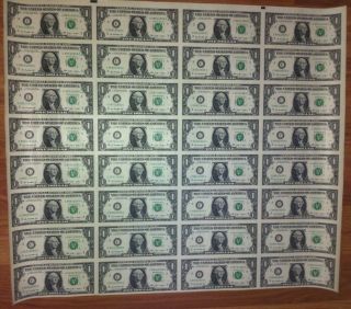 UNCUT SHEETS - SET 3 OF $1 x32 $2 x32 $5 x32 Real Currency Note/Rare Money GIFT 4