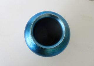 Vintage Frederick Carder Steuben Aurene Signed & Numbered Blue Vase 5