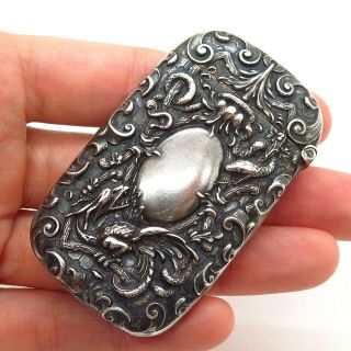Antique Victorian 925 Sterling Silver Repousse Collectible Matchbox Vesta Case