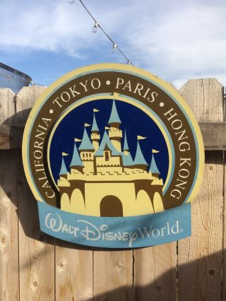 Disneyland Disneyworld Sign From Inside Park Vintage,  Authentic,  Disney Prop