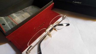 A Vintage Cartier Rimless Double C Decor Eyeglasses