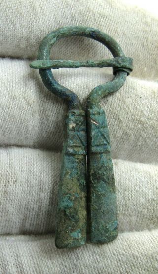 Authentic Medieval Viking Bronze Penannular Omega Brooch - J312