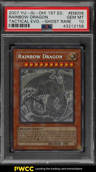 2007 Yu - Gi - Oh 1st Edition Rainbow Dragon Ghost Rare Taev Psa 10 Gem (pwcc)