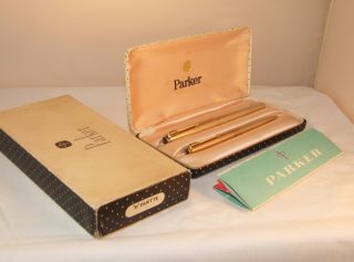 Vintage Parker 51 Rolled Gold Insignia Fountain Pen & Prop 