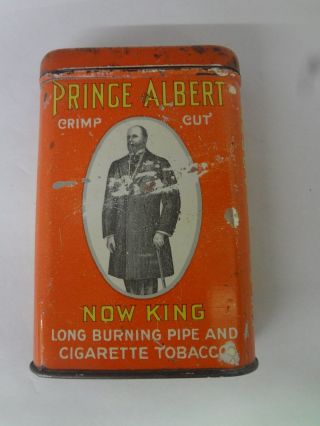 Vintage Advertising Prince Albert Now King Tobacco Vertical Pocket Tin 911 - H