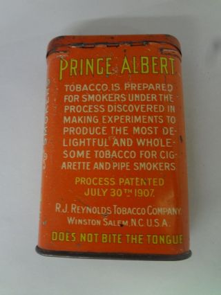 VINTAGE ADVERTISING PRINCE ALBERT NOW KING TOBACCO VERTICAL POCKET TIN 911 - H 2