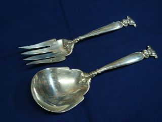 Wallace Romance Of The Sea Sterling Silver Salad Serving Fork&spoon No Monograms