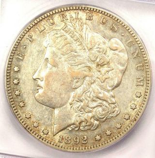 1892 - S Morgan Silver Dollar $1 - Icg Au50 - Rare Date In Au50 - $1,  680 Value