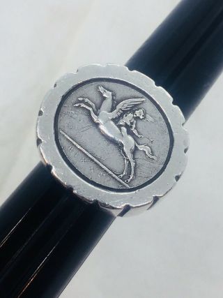 Dian Malouf Dlm Vintage Modernist Pegasus Sterling Silver Massive Ring Size 10