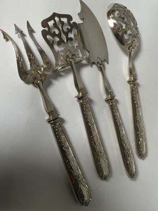 French Silver Hors D ' Oeuvre Serving Set - c1890 - Boxed 3