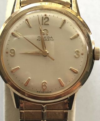 Vintage Men ' s Omega Automatic Gold Filled Watch Omega Band 2