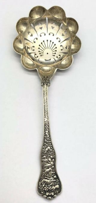 Tiffany & Co Sterling Silver Pierced Olympian Serving Berry Spoon Pat 187B 6.  25” 12