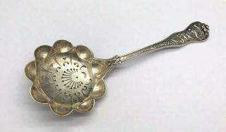 Tiffany & Co Sterling Silver Pierced Olympian Serving Berry Spoon Pat 187b 6.  25”