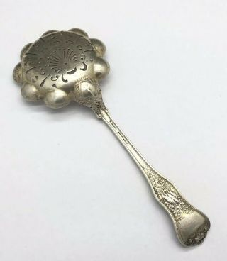 Tiffany & Co Sterling Silver Pierced Olympian Serving Berry Spoon Pat 187B 6.  25” 2