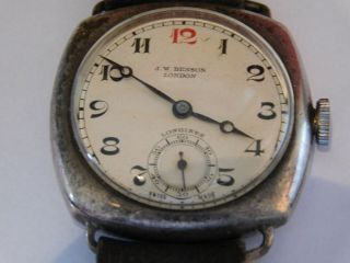 Longines Vintage Solid Silver Trench Watch Retailed By Benson.