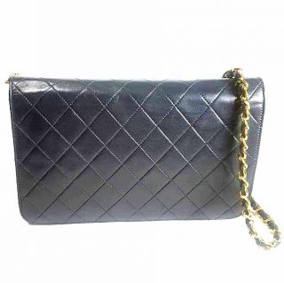 Authentic Chanel Vintage Black Quilted Lambskin Chain Snap Flap Bag Clutch 2