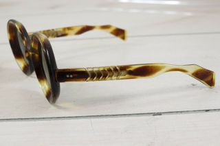 Vintage 1960 ' s Mod Bug Eye Oval Sunglasses Womens Italy Tortoise Oversize Retro 4