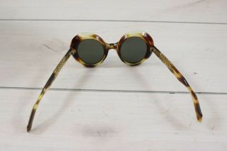 Vintage 1960 ' s Mod Bug Eye Oval Sunglasses Womens Italy Tortoise Oversize Retro 5