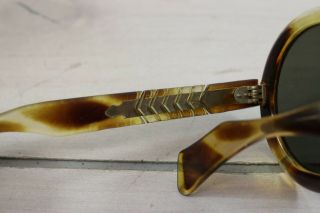 Vintage 1960 ' s Mod Bug Eye Oval Sunglasses Womens Italy Tortoise Oversize Retro 7