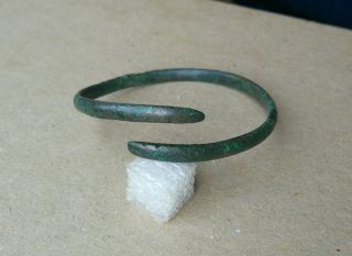 Ancient Viking Bronze Bracelet Tracery Spiral " Snake ".  Really Rare Type