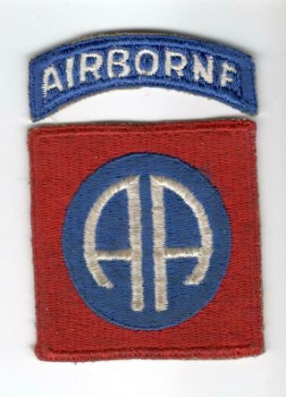 Off Uniform Ww 2 Us Army 82nd Airborne Division Patch & Tab Inv M339