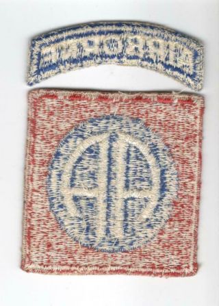 Off Uniform WW 2 US Army 82nd Airborne Division Patch & Tab Inv M339 2
